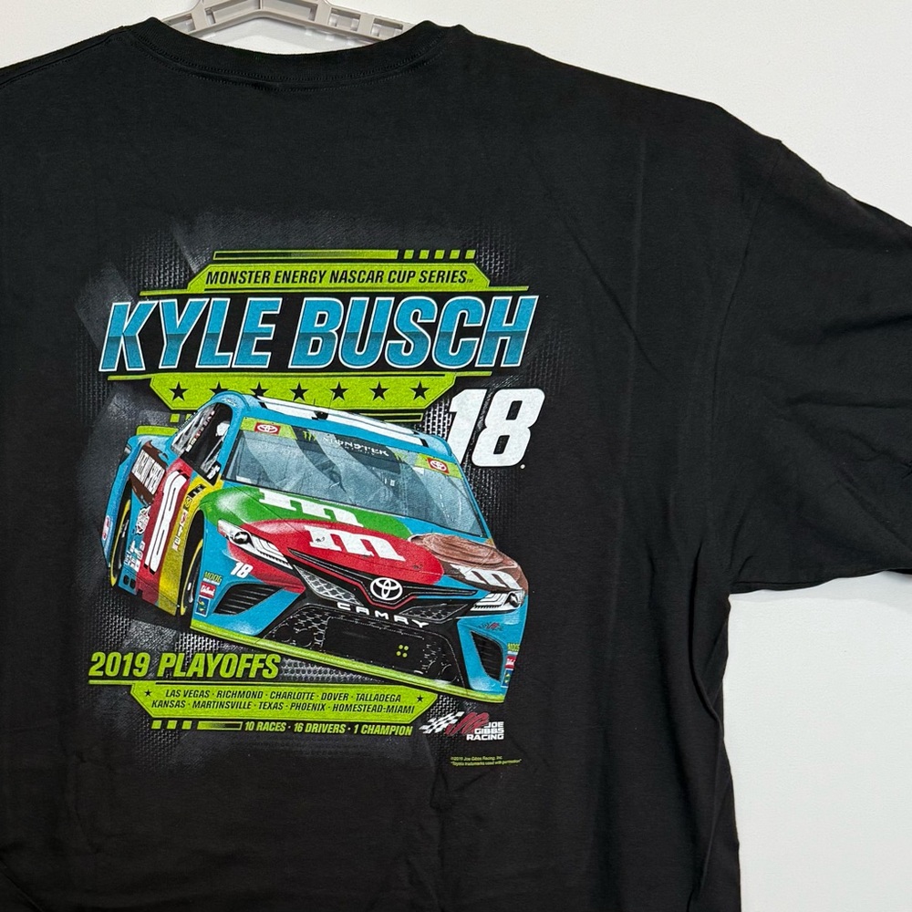 New Kyle Busch M&M's NASCAR Monster Energy 2019 Playoffs T Shirt Black 3XL